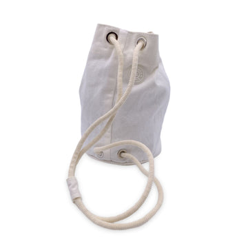 HERMES Paris White Cotton Mini Sac Marine Sailor Handbag