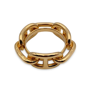 HERMES Gold Metal Chaine D'Ancre Scarf Ring