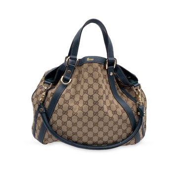 GUCCI Beige Monogram Canvas Tote Shoulder Bag