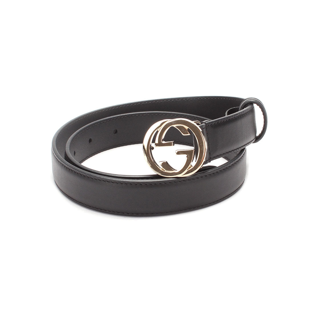 Gucci leather belt with hotsell interlocking g