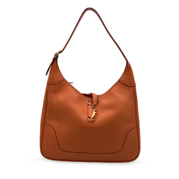 HERMES Orange Leather Sac Trim Ii 35 Hobo Shoulder Bag