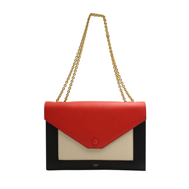 CELINE Tri Colour Flapbag Chalk