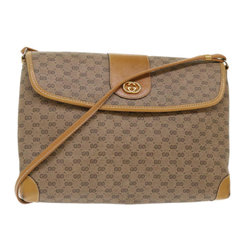 GUCCI Micro GG Canvas Shoulder Bag PVC Leather Beige 140015364 Auth ep1026