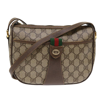 GUCCI GG Canvas Web Sherry Line Shoulder Bag Beige Red 89.02.032 Auth ep1041