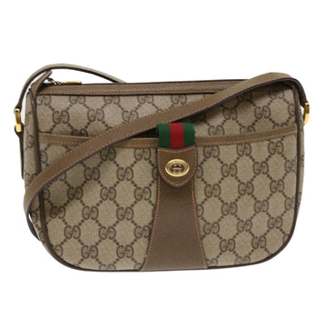 GUCCI GG Canvas Web Sherry Line Shoulder Bag Beige Red 89.02.032 Auth ep1044