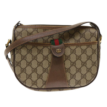 GUCCI GG Canvas Web Sherry Line Shoulder Bag Beige Red 001586177 Auth ep1075