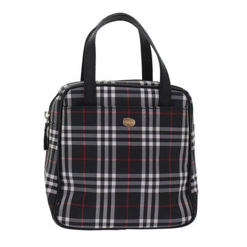 BURBERRY Nova Check Hand Bag Nylon Black Auth ep1123