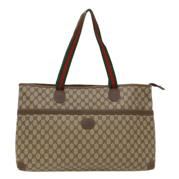 GUCCI GG Canvas Web Sherry Line Shoulder Bag Beige Red Green Auth ep1163