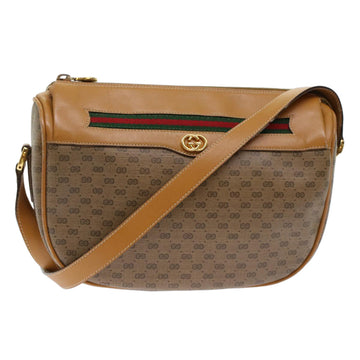 GUCCI Micro GG Canvas Web Sherry Line Shoulder Bag Beige Red Green Auth ep1231