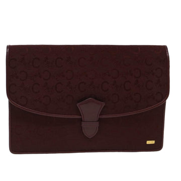 CELINE C Macadam Canvas Clutch Bag Red Auth ep1263