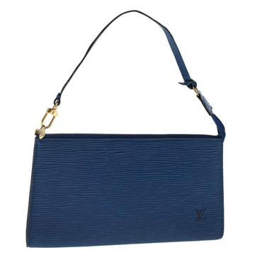 LOUIS VUITTON Epi Pochette Accessoires Pouch Blue M52985 LV Auth ep1278