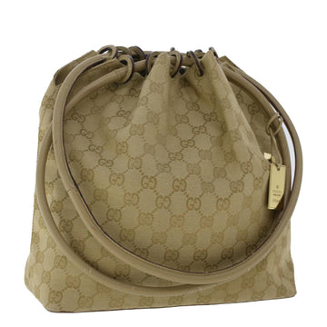 GUCCI GG Canvas Shoulder Bag Beige Auth ep1301