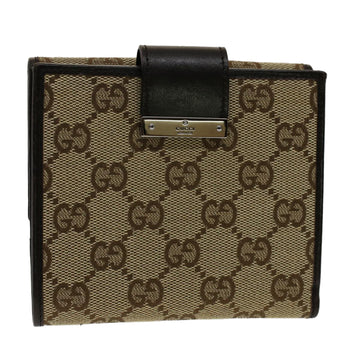 GUCCI GG Canvas Wallet Beige 74209 Auth ep1326