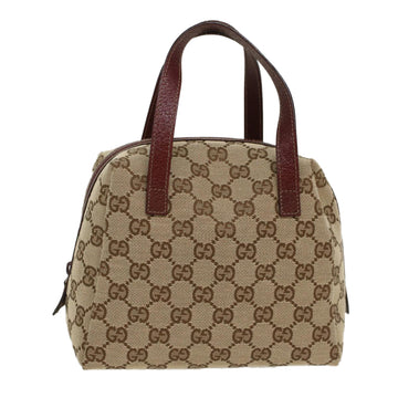 GUCCI GG Canvas Hand Bag Beige 124542 Auth ep1411