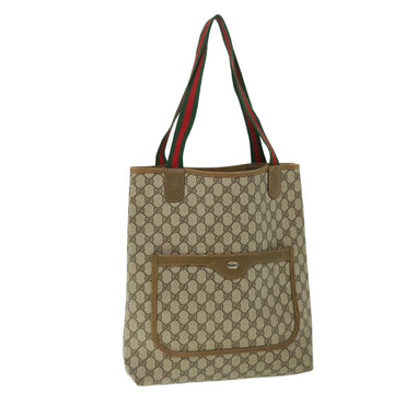 GUCCI GG Canvas Web Sherry Line Tote Bag Beige Red Green 39 02 003 Auth ep1702