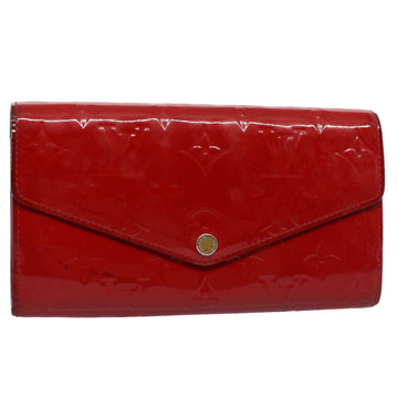 LOUIS VUITTON Vernis Portefeiulle Sarah Long Wallet Red M93530 LV Auth ep1763