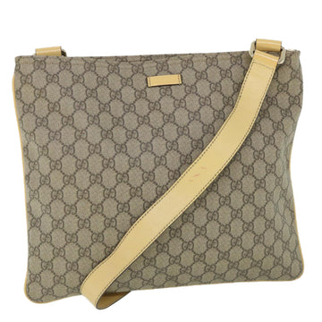 GUCCI GG Canvas Shoulder Bag PVC Leather Beige 201446 Auth ep1824