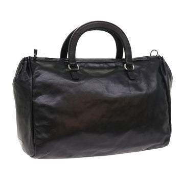 PRADA Hand Bag Leather Black Auth ep1859