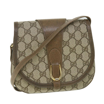 GUCCI GG Supreme Shoulder Bag PVC Leather Beige Auth ep1940