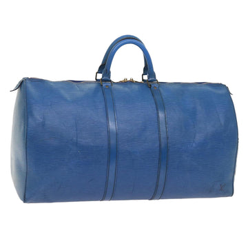 LOUIS VUITTON Epi Keepall 55 Boston Bag Blue M42955 LV Auth ep2093