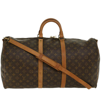 LOUIS VUITTON Monogram Keepall Bandouliere 55 Boston Bag M41414 LV Auth ep879