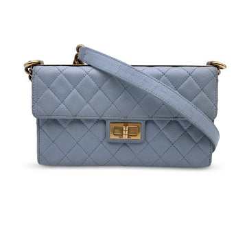 CHANEL Light Blue Quilted Leather Trendy Reissue Shoulder Bag