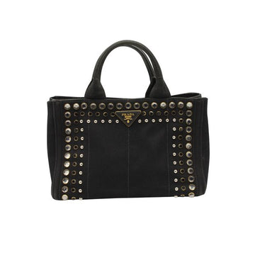 PRADA Black Fabric Handbag With Crystals