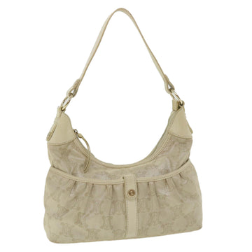 CELINE Macadam Canvas Shoulder Bag Beige Auth fm1927