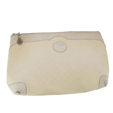 GUCCI Micro GG Canvas Clutch Bag White 014.904.0597 Auth fm1931