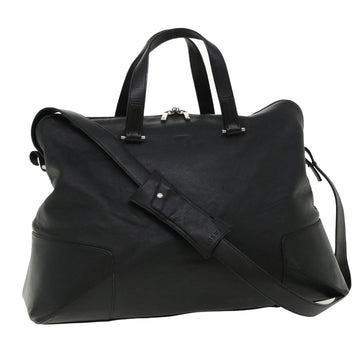 LOEWE anagram Boston Bag Leather 2way Black Auth fm2021