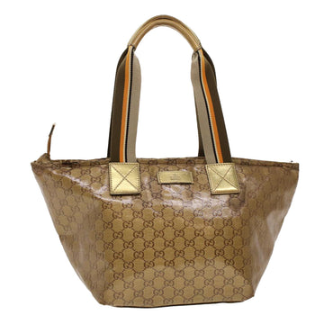 GUCCI GG Crystal Tote Bag Gold 131230 Auth fm2314