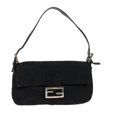 FENDI Mamma Baguette Shoulder Bag Harako leather Black Auth fm2535