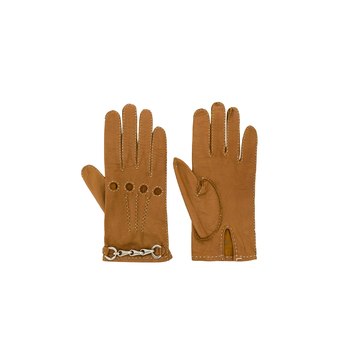 CELINE Tan Brown Leather Gloves