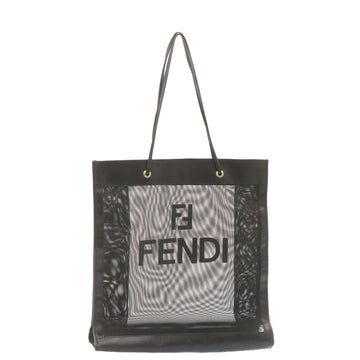 FENDI Tote Bag Nylon See-through mesh Black Auth am1409g