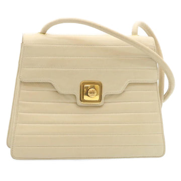 CHANEL Mademoiselle Shoulder Bag Lamb Skin Beige CC Auth am1902gA