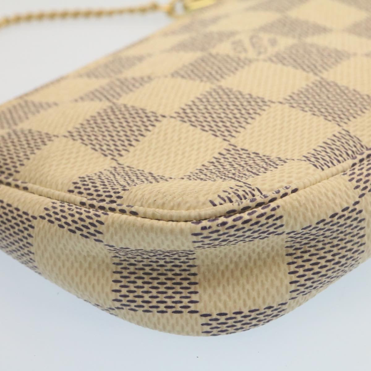 LOUIS VUITTON Damier Azur Mini Pochette Accessoires N58010 LV Auth