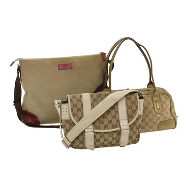 GUCCI GG Canvas Shoulder Bag 3Set Beige Auth am2482g