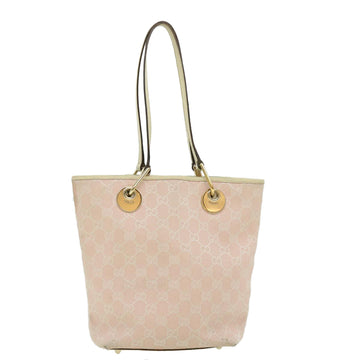 GUCCI GG Canvas Tote Bag Pink Auth am2713g