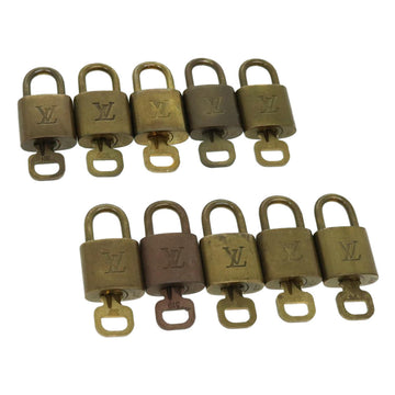 LOUIS VUITTON Padlock 10set Padlock Gold Tone LV Auth am2727g