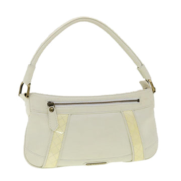 BURBERRY Shoulder Bag Leather White Auth am2780g