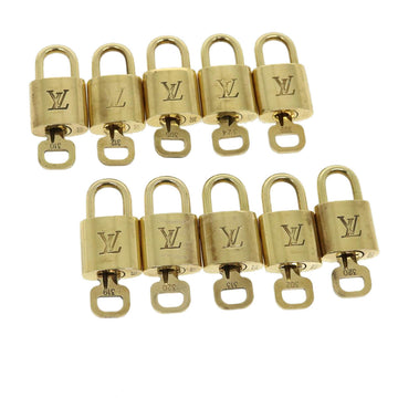 LOUIS VUITTON Padlock 10set Padlock Gold Tone LV Auth am2836g