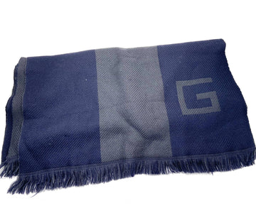 GUCCI Navy Grey Wool G Scarf