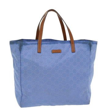 GUCCI GG Canvas Tote Bag Light Blue 282439 Auth hk625