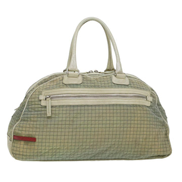 PRADA Quilted Boston Bag Nylon Gray Auth hk697