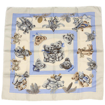 HERMES Carre 90 CONFIDENTS DES COEURS Scarf Silk Blue White Auth hk801