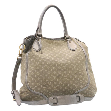 LOUIS VUITTON Monogram Mini Lin Anjoul Tote Bag Gray M95622 LV Auth hs243