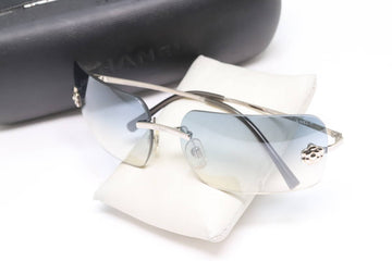 Chanel Silver Blue Camellia Flower 4085 Sunglasses