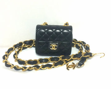 CHANEL Vintage black lambskin mini 2