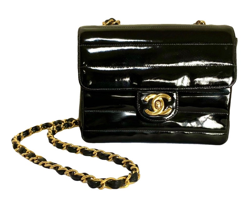 Vintage chanel sale patent leather bag