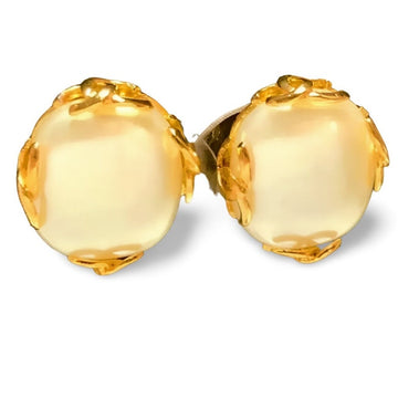 CHANEL Vintage diamond shape faux pearl and CC earrings